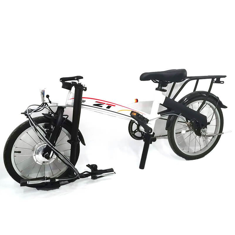  Mini Portable Folding Electric Bicycle with Lithium Power White Color